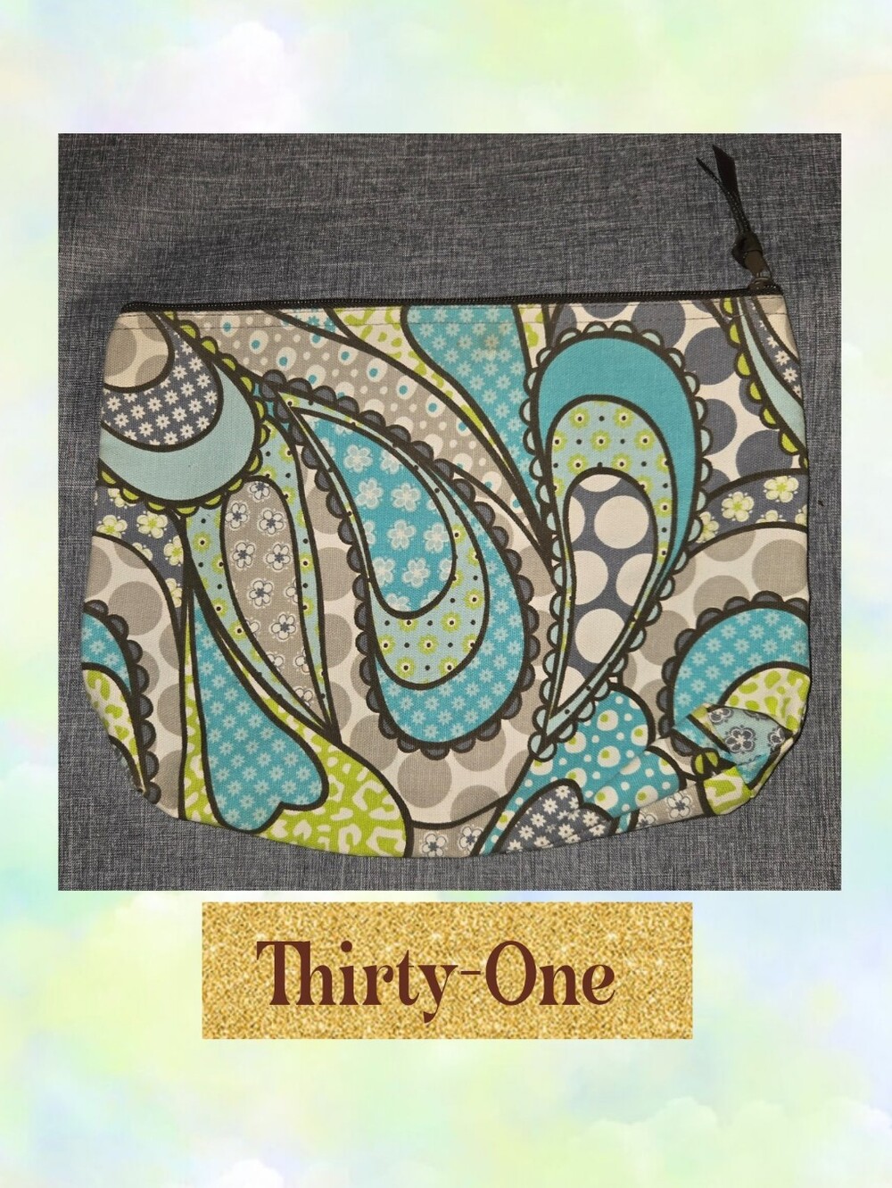thirty-one Paisley Zip Cosmetic Pouch